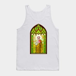 Stained glass window with holy Apostle Saint Patrick Tank Top